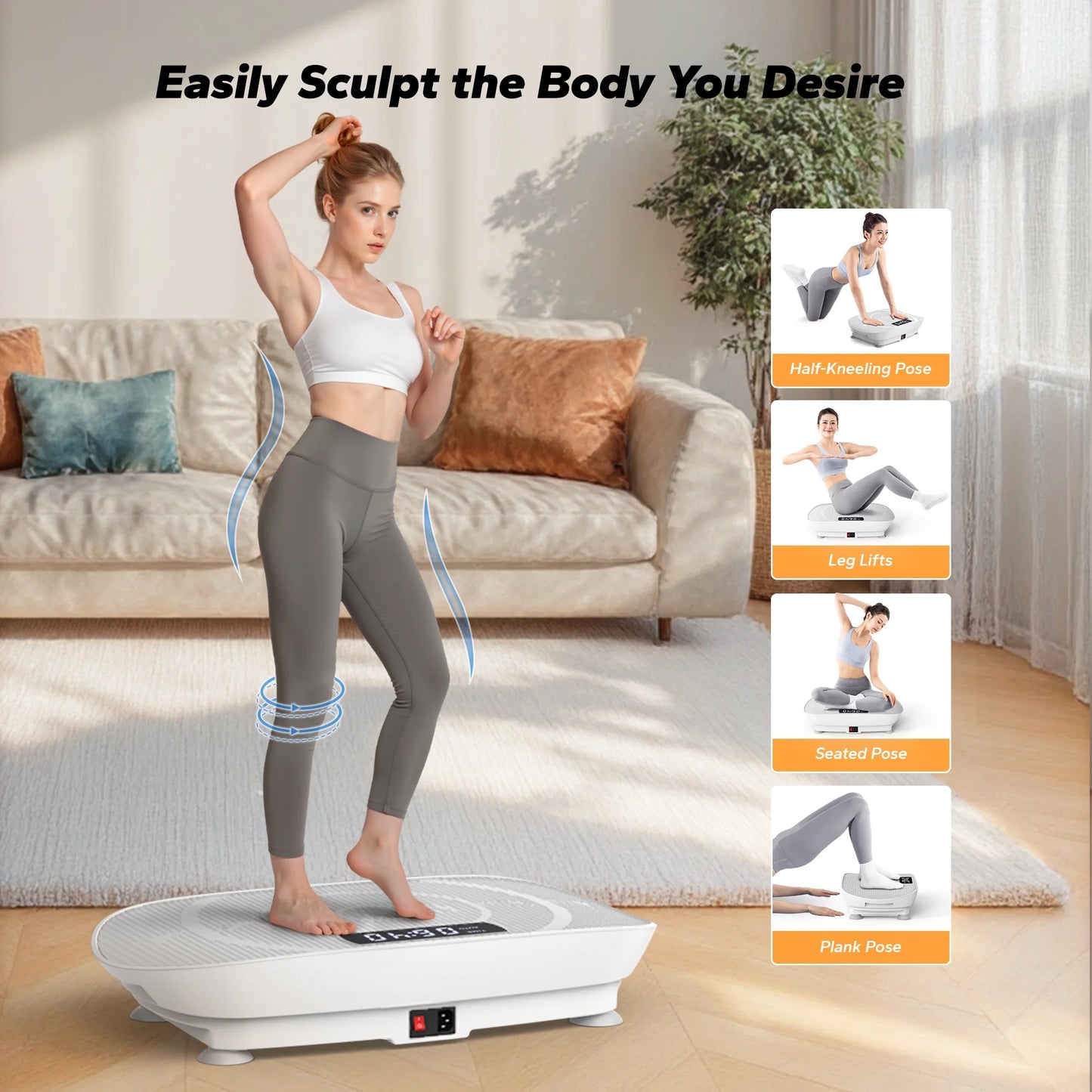 Vibrating Plate Muscle Toner, Whole Body Exercise Machine with Remote Control