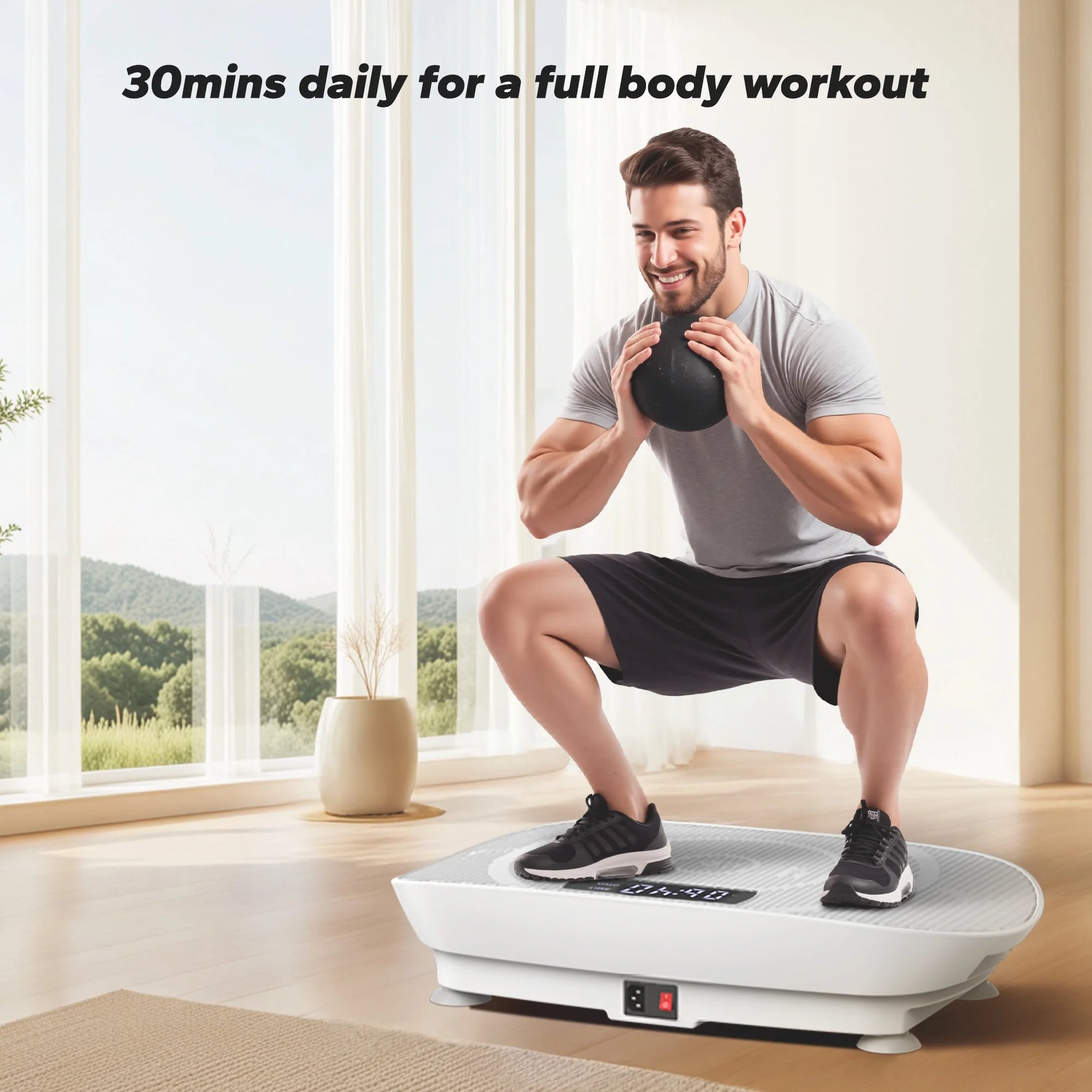 Vibrating Plate Muscle Toner, Whole Body Exercise Machine with Remote Control